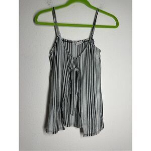 Avenue of the Stars | Vertical Striped Tie Knotted Front Tank Top Size XS